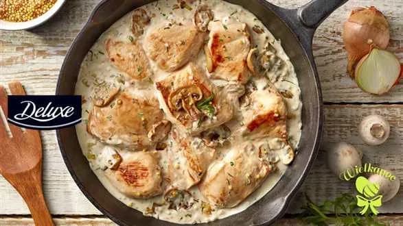 Kurczak w sosie pieczarkowym z estragonem