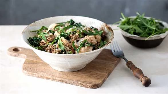 Kaszotto z kurczakiem i jarmużem