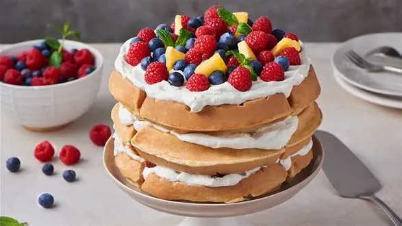 Naked cake z gofrów orzechowych