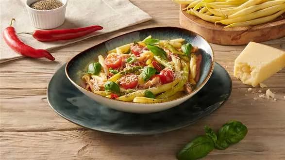 Makaron z fasolką szparagową