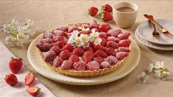 Tarta z truskawkami i kremem budyniowym