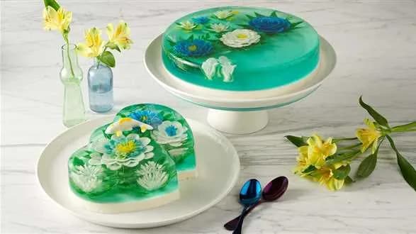 Jelly art – artystyczny sernik z kwiatami