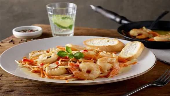 Krewetki z warzywami