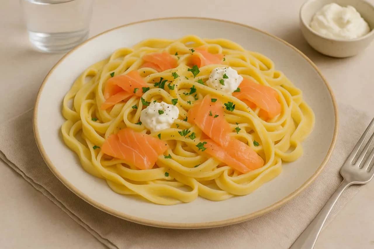 Łosoś z Mascarpone: Makaron Łosoś Mascarpone - Przepis