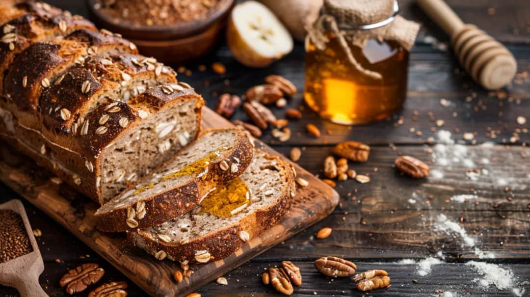 Chleb żytni thermomix z ziarnami, suszonymi owocami i miodem