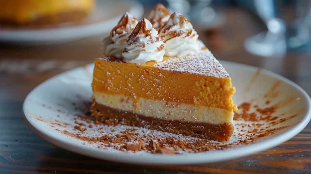 Sernik dyniowy na zimno z przyprawami korzennymi i bitą śmietaną