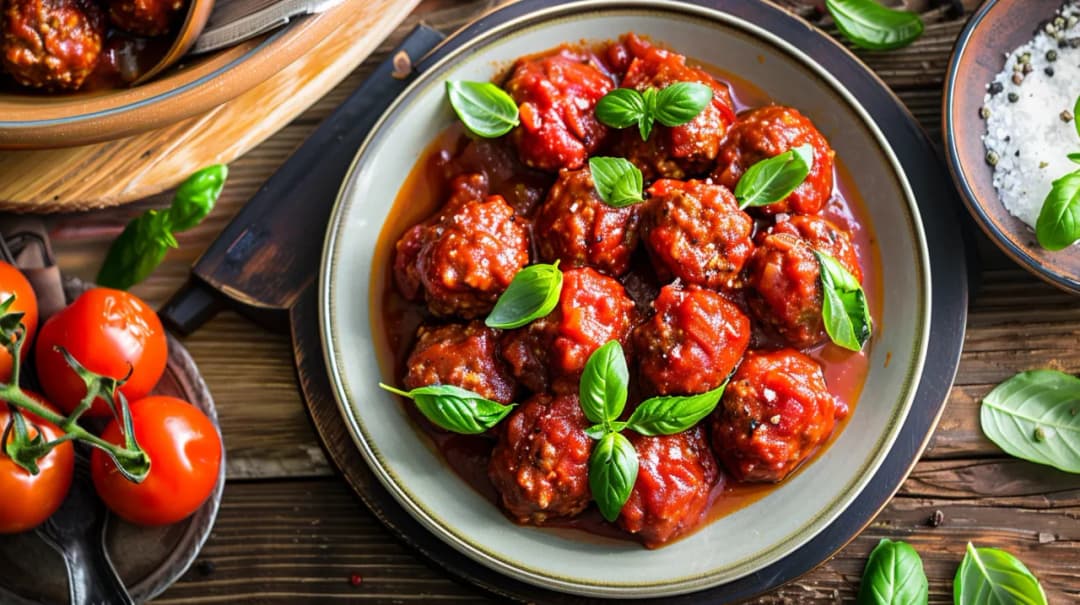 Pulpety z indyka z sosem pomidorowym i świeżymi ziołami