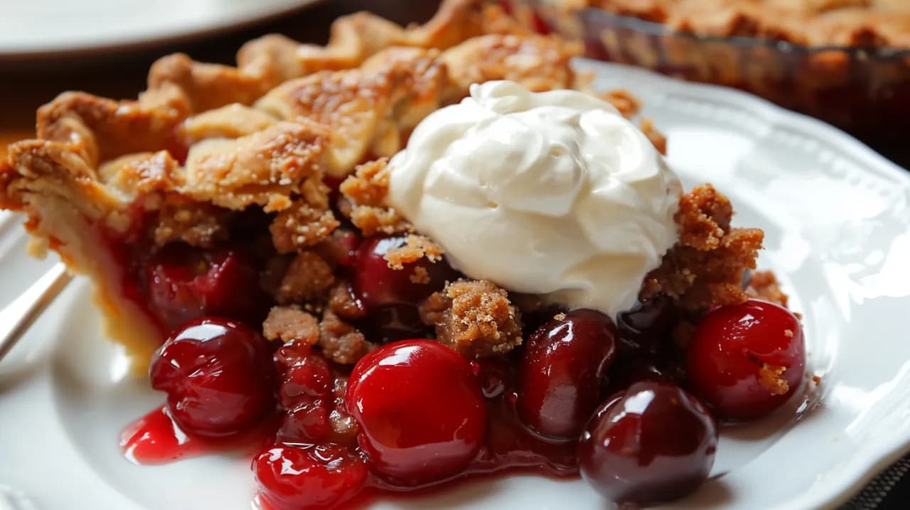 Ciasto wiśniowa panienka z kruszonką i lekkim kremem Ciasto wiśniowa panienka z kruszonką i lekkim kremem