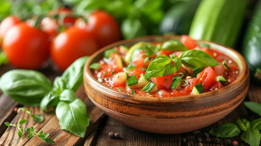 Sos do pizzy z cukinii, pomidorów i świeżych ziół