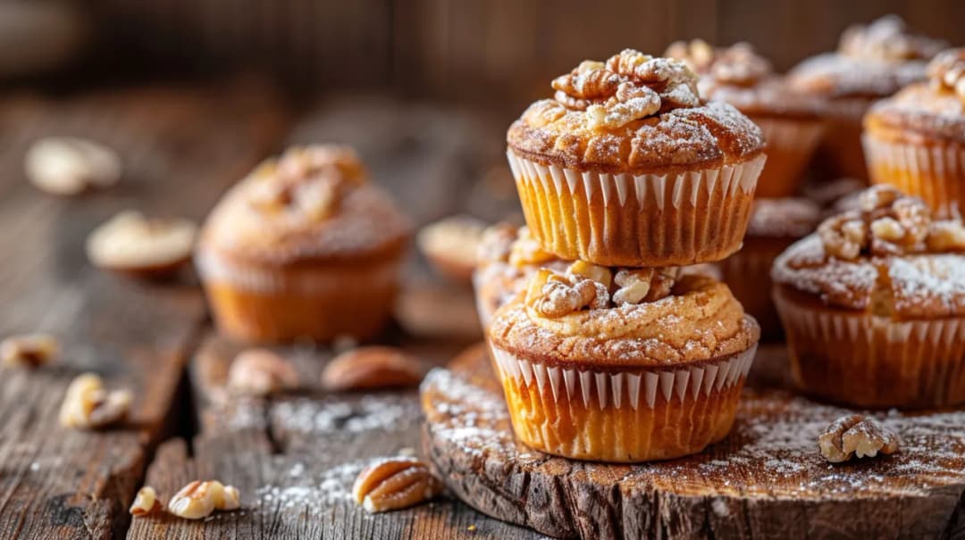 Kruche babeczki z kajmakowym nadzieniem, orzechami i karmelem
