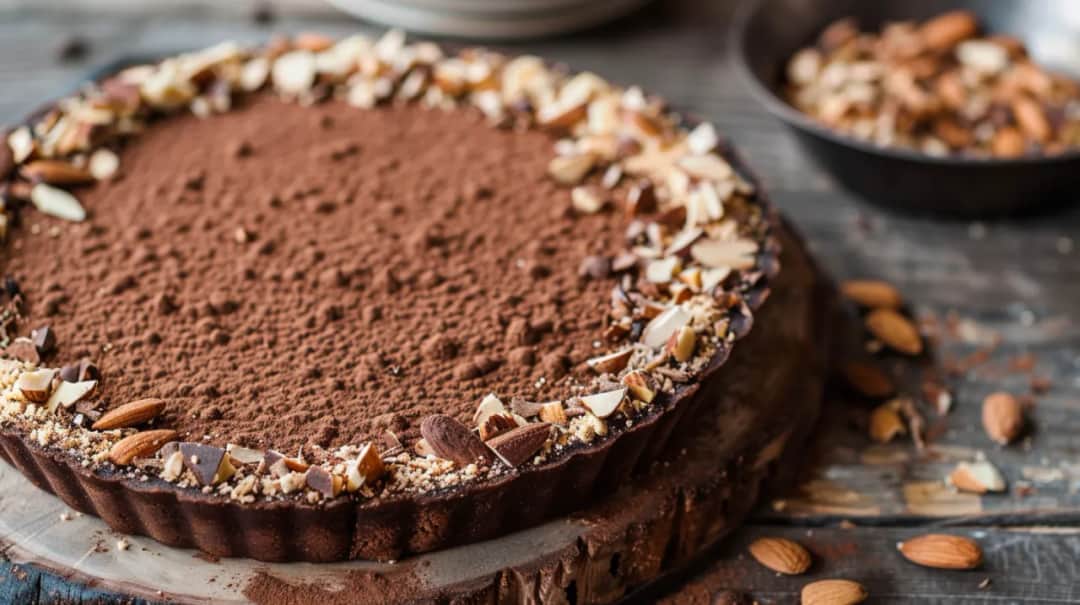 Kruche ciasto pod sernik z kakao, masłem i mielonymi migdałami